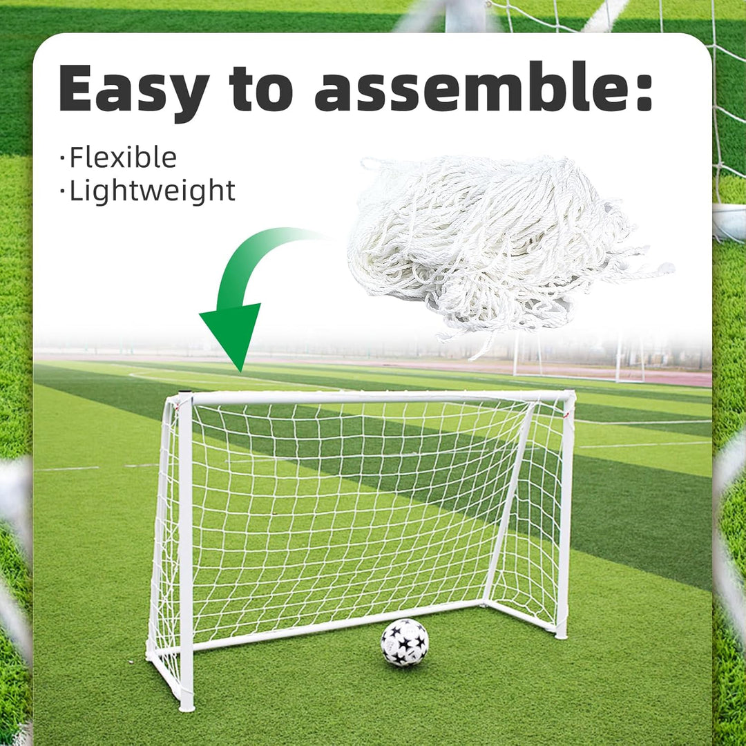 Fussballtor Netz, 3x2m Fussballtornetz Soccer Goal Net Tornetze Ersatznetz Fussball Tor Match Werkze