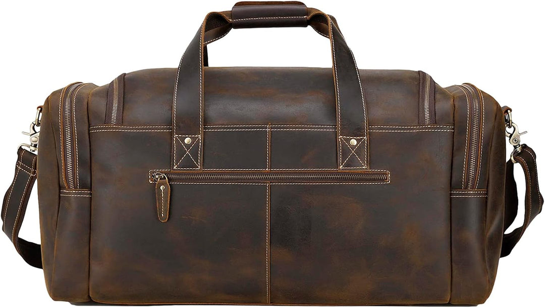 Polare Reisetasche für Herren, 58,4 cm, Vollnarbenleder, Wochenendtasche, Reisetasche Braun (66 Cm,
