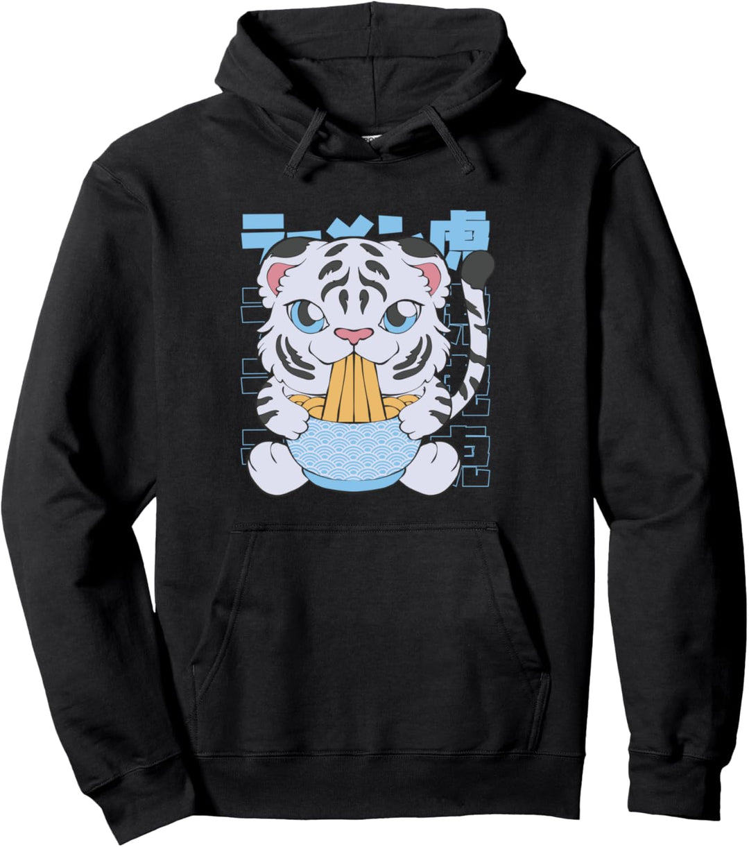 Japanischer Streetwear, japanischer Stil, Ramen Tiger Pullover Hoodie