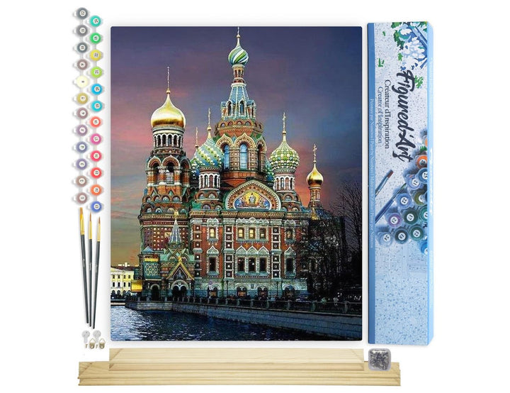 Figured'Art Malen Nach Zahlen Erwachsene Mit Rahmen Russische Kirche - Paint by Numbers Basteln DIY