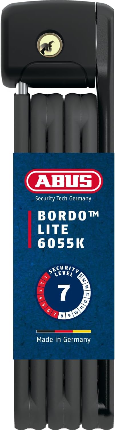 ABUS Faltschloss Bordo Lite 6055K SH mit Halterung - Extra-leichtes Fahrradschloss aus Spezialstahl