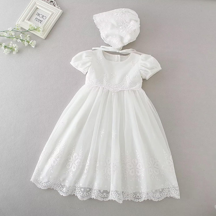 Baby Girl Taufkleid Lang Segenskleider Weiss Formale Brautkleider Besondere Anlässe Kleid für Neugeb