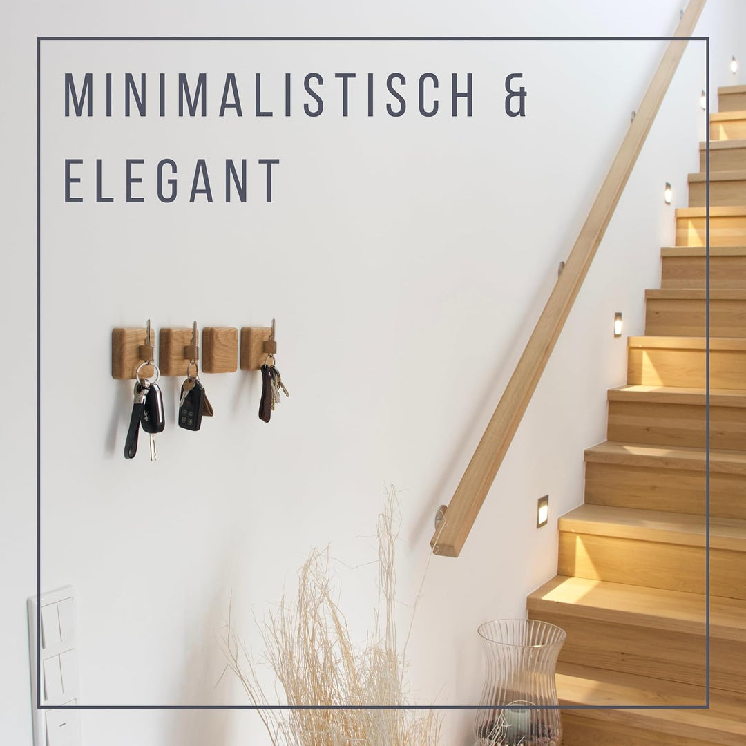ASTREIN® | Magnetischer Schlüsselhalter | Messerhalter | Wandhalterung aus Holz | Eiche | Umzugsgesc