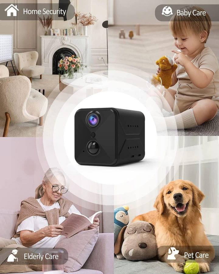 javiscam Mini Kamera, Kamera Überwachung Innen, Überwachungskamera Live Übertragung Handy APP, 100 T