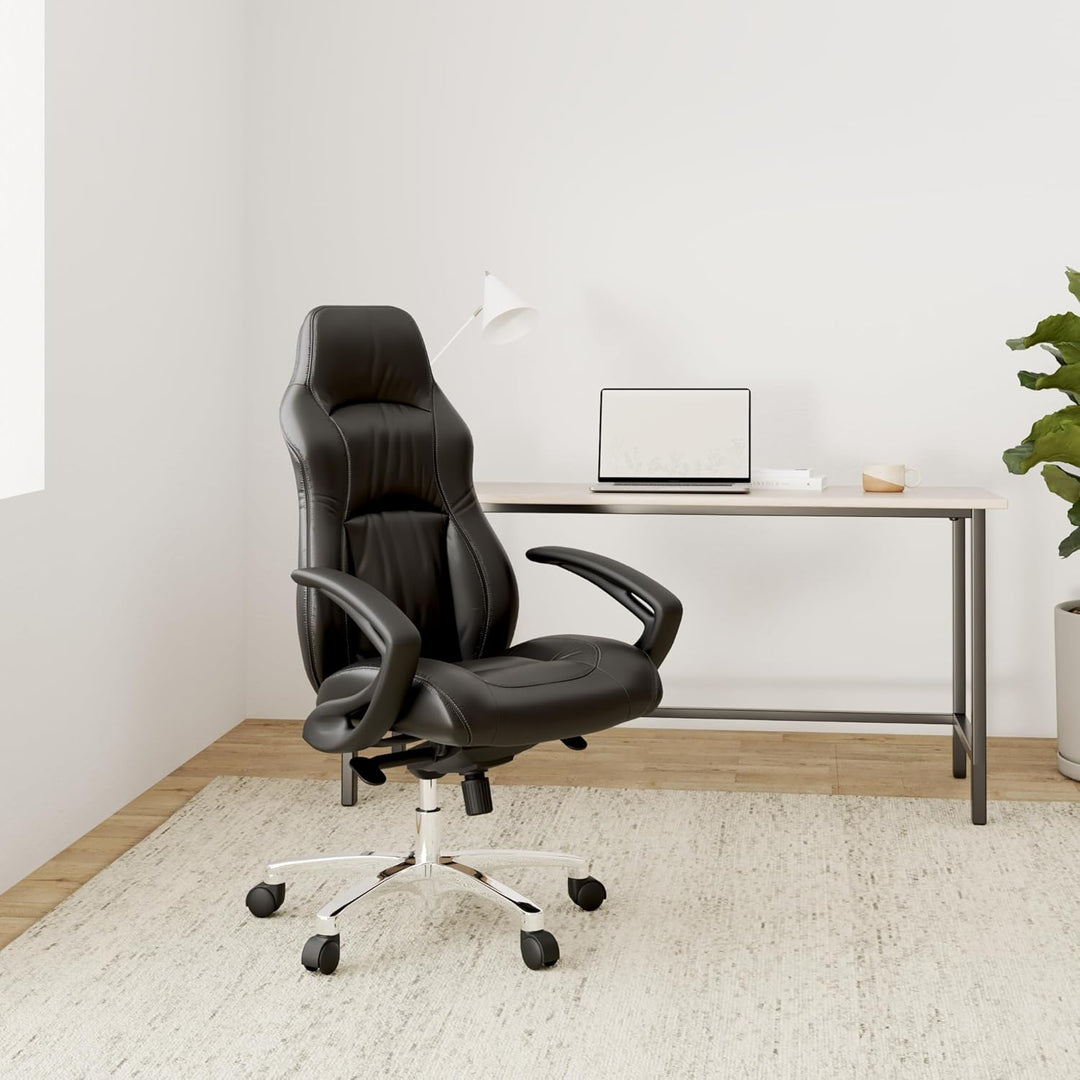 Topstar RS90F AD0 RS1 Komfort Chefsessel, Bezug Leder, schwarz, 123 x 65 x 50, Schwarz