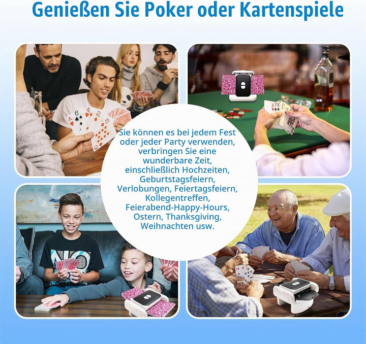 Kartenmischmaschine Elektrische, Automatische Kartenmischer, Mischmaschine für 1-2 Decks, Karten Mis