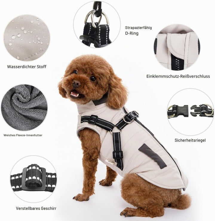 Hunde Winterjacken,Warme Hundemäntel Reflektierend Hundekleidung wasserdichte Welpenweste für kaltes