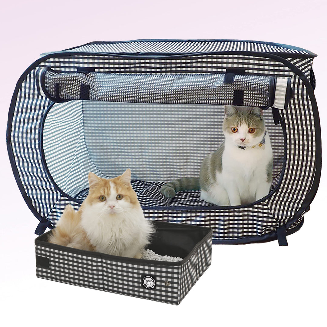 Necoichi Tragbarer, stressfreier Käfigträger und Katzentoilette, für drinnen und draussen, Reisen (s