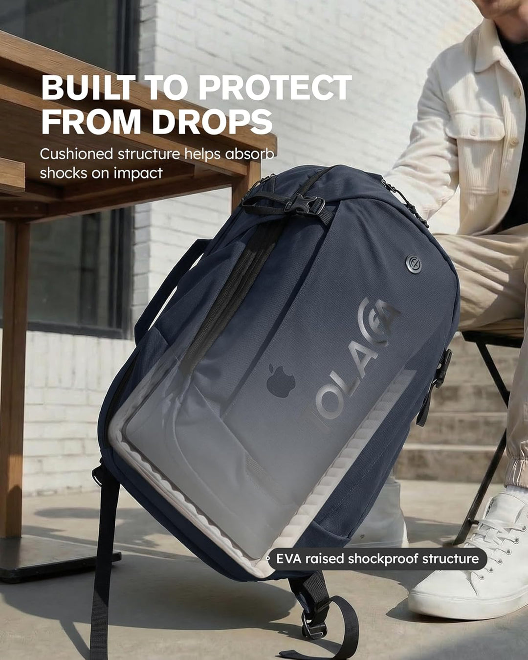 Tolaccea Business Laptop Rucksack 32L, Reiserucksack mit 15,6 Zoll stosssicherer EVA-Laptoptasche,Ha