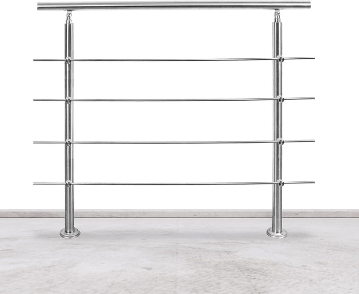 Tubiaz Edelstahl Handlauf Geländer ,Treppengeländer mit 4 Querstreben, Eingangsgeländer für Balkon T