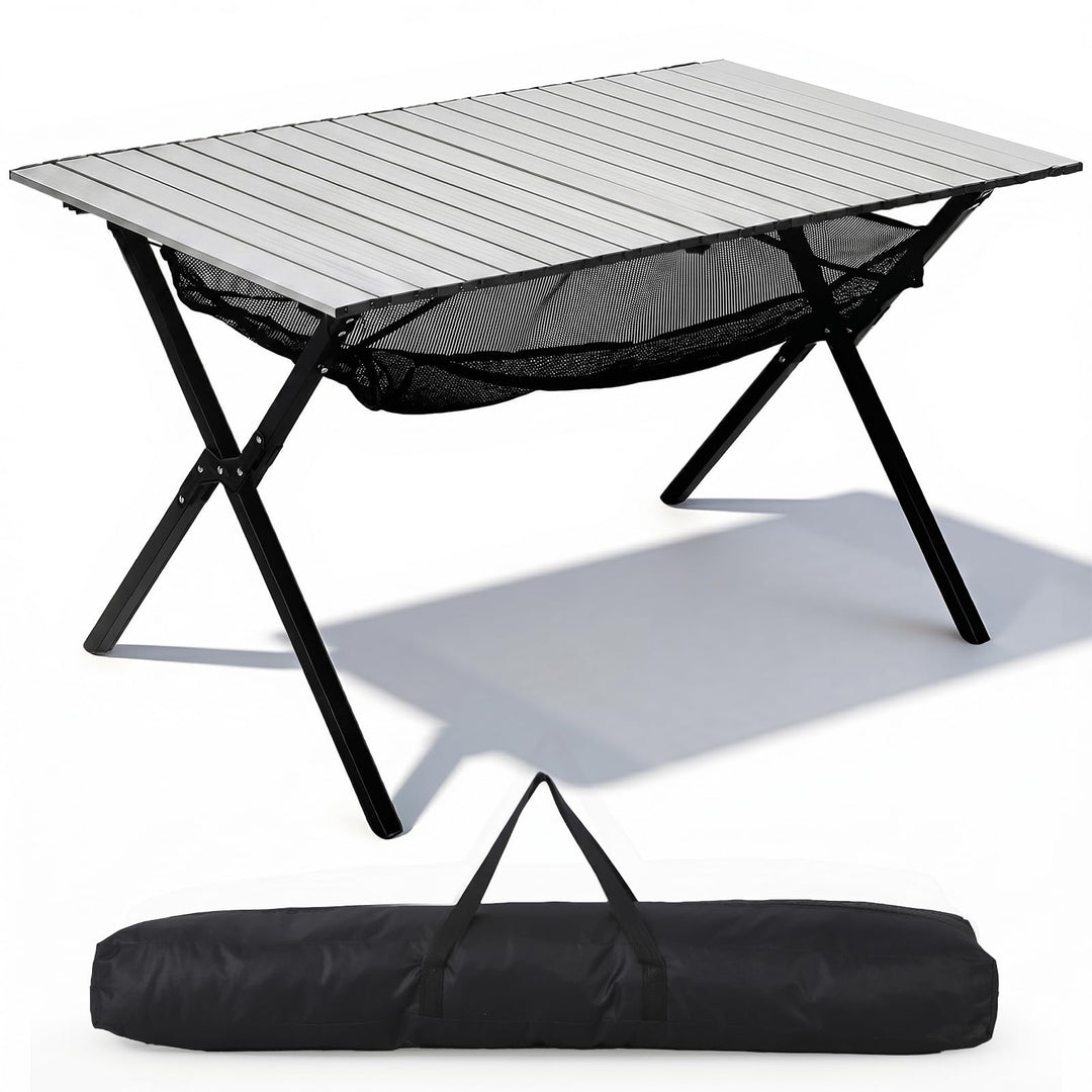 HAUSPROFI Campingtisch Klappbar 120x70x70cm Gross für 4-6 Personen, Klapptisch Aluminium 100 kg Bela