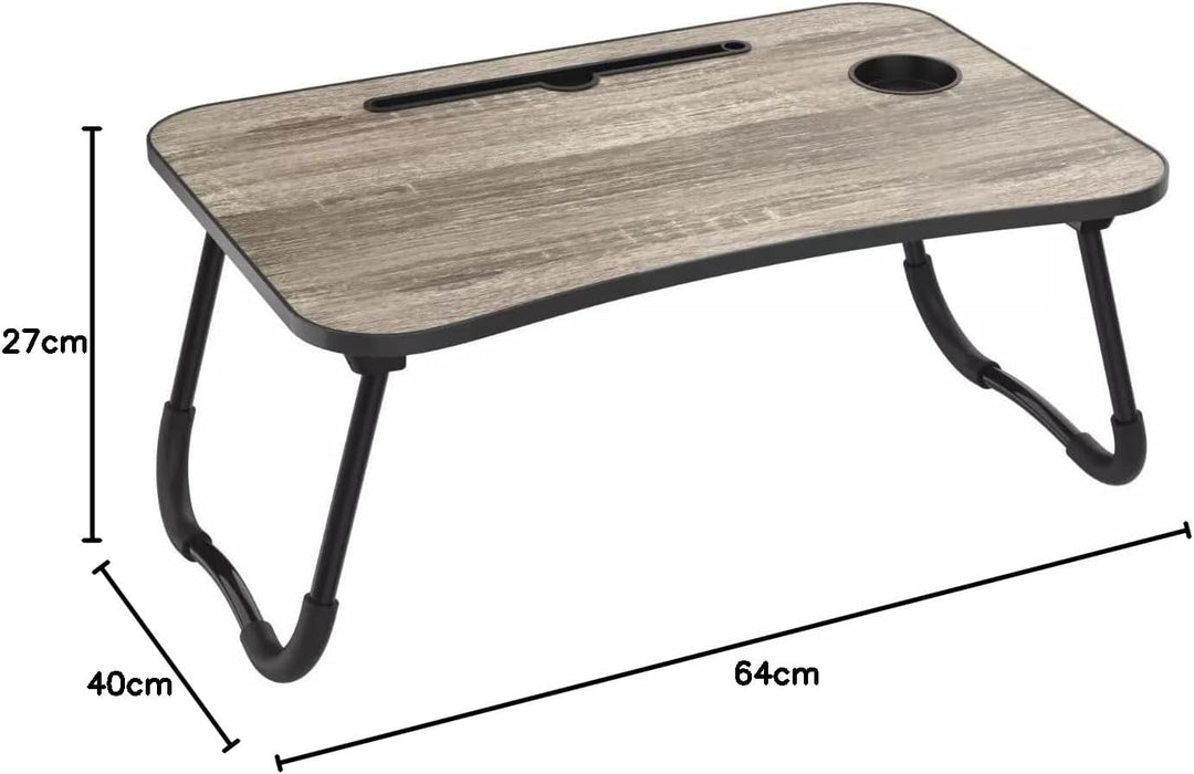 HYFIVE Faltbarer Laptoptisch für Knietablett – Holz-Effekt Arbeitsständer für den Einsatz auf einem