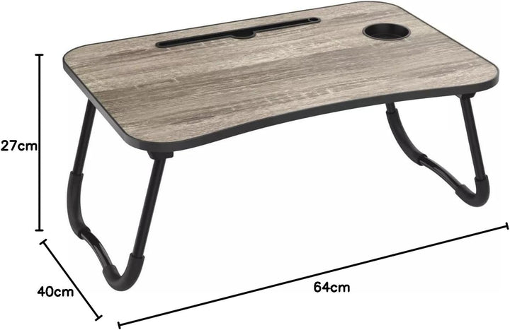 HYFIVE Faltbarer Laptoptisch für Knietablett – Holz-Effekt Arbeitsständer für den Einsatz auf einem