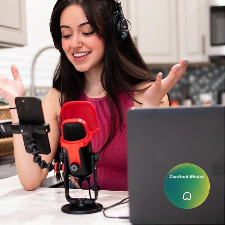 JOBY Wavo POD USB-Kondensatormikrofon für PC, Streaming USB Mikrofon, Gaming Podcasts, mit Stummscha