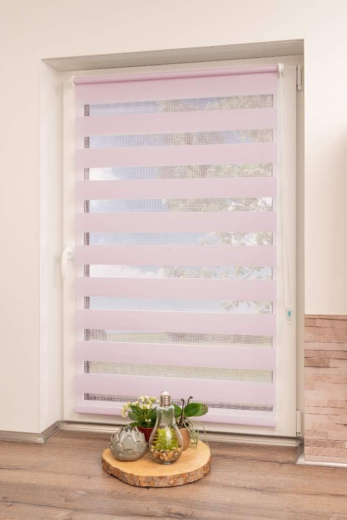 K-home Klemmfix Doppelrollo Madrid ohne Bohren Pink 65 x 150 cm (B x L) Pink 65x150 cm (B x L), Pink