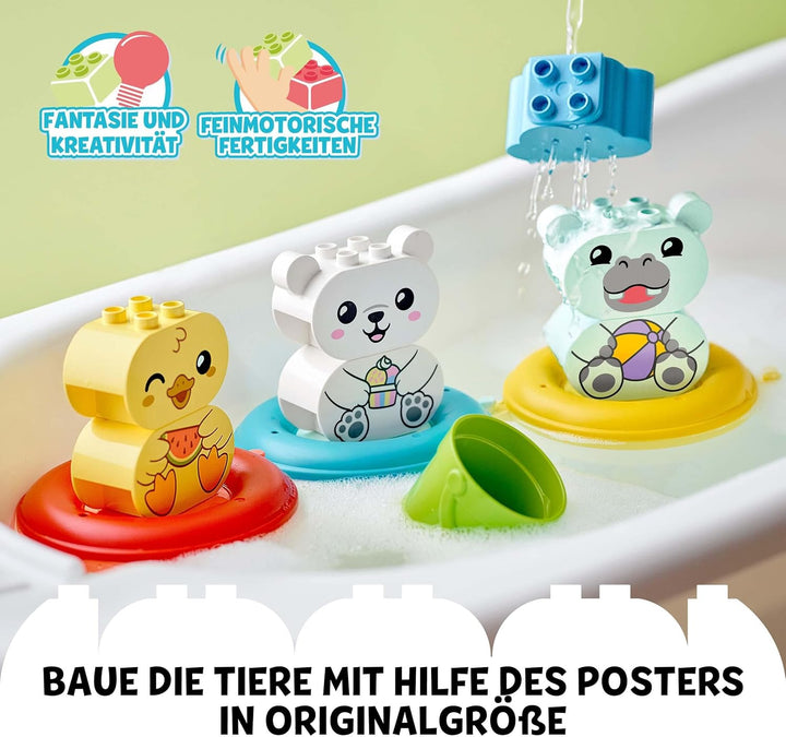 LEGO DUPLO Badewannenspass: Schwimmender Tierzug - Badespielzeug für Kleinkinder - Motorikspielzeug