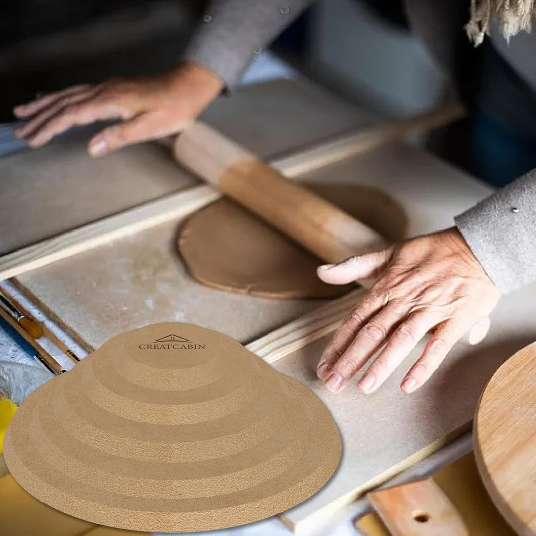 CREATCABIN 3 Stück Runde Töpferformen Keramikplatten Formformen 3 Grössen Holz Töpferformen Ton Töpf