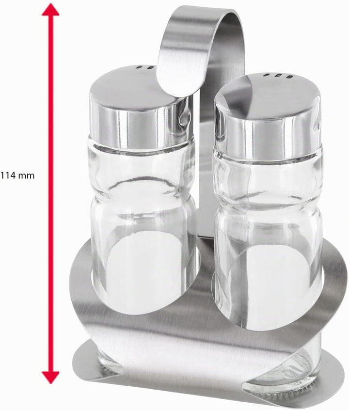 Westmark Menage Salz und Pfeffer, 6 Stück, 3-tlg., Fassungsvermögen: je 40 ml, Rostfreier Edelstahl/