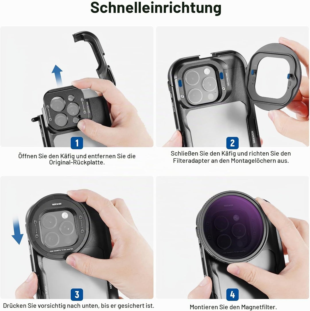 NEEWER 67mm magnetisches ND Filter Set, variabel ND2-32 (1-5 Stop) mehrfachbeschichtetes HD mit Grau