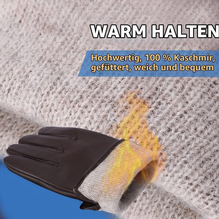 MGGMOKAY Damen Lederhandschuhe Kaschmir gefüttert M Braun(thouchscreen), M Braun(thouchscreen)