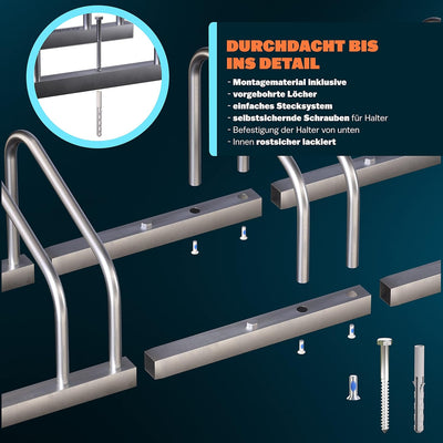 Monzana Fahrradständer für 3 Fahrräder 35-60 mm Reifenbreite Mehrfachständer Aufstellständer Radstän