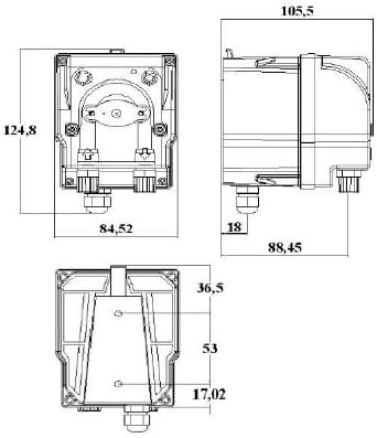 Peristaltische Dosierpumpe mit festem Durchfluss zur Flüssigkeitsdosierung Modell MP2-B - 6 l/h 230