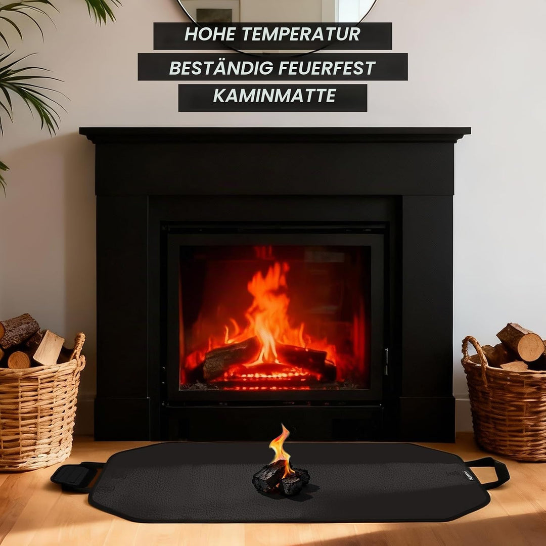Brennholztasche und feuerfeste Kaminmatte, tolles Geschenk für die Hütte, grosse Brennholz-Tragetasc