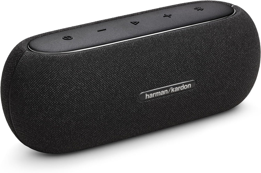Harman Kardon Luna Bluetooth-Box in Schwarz – Tragbarer, wasserdichter Bluetooth-Lautsprecher – Bis