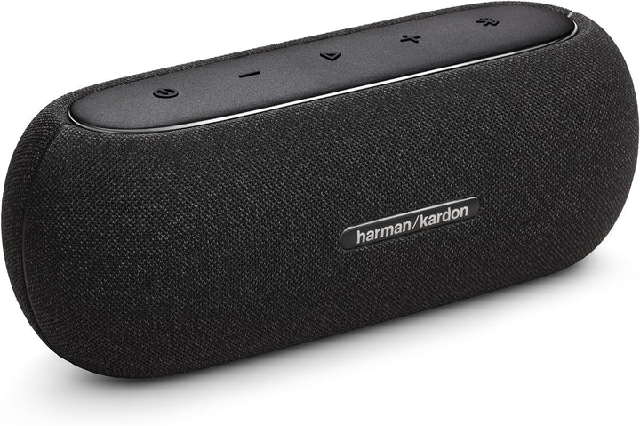 Harman Kardon Luna Bluetooth-Box in Schwarz – Tragbarer, wasserdichter Bluetooth-Lautsprecher – Bis