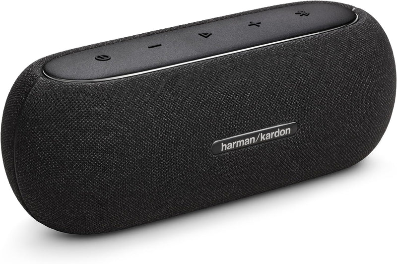 Harman Kardon Luna Bluetooth-Box in Schwarz – Tragbarer, wasserdichter Bluetooth-Lautsprecher – Bis