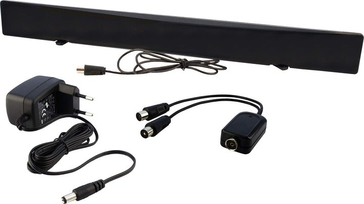 Schwaiger GmbH - DVB-T2 HD Zimmerantenne (aktiv)/ mit Signaltrenner/für UHF/VHF Empfang/Flachpanelan