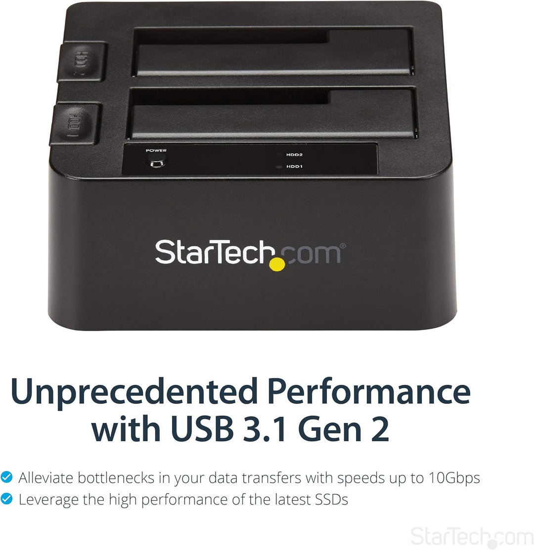 StarTech.com USB 3.1 (10 Gbit/s) Dual-bay Festplatten Dockingstation für 2,5" (6,4cm) / 3,5" (8,9 cm