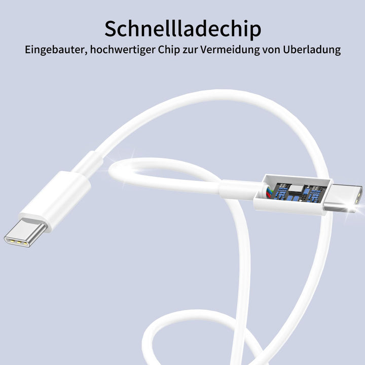 25W USB C Ladegerät, USB C Ladekabel, 2er Pack Schnellladegerät mit 1,8M Ladekabel, Super Fast Charg
