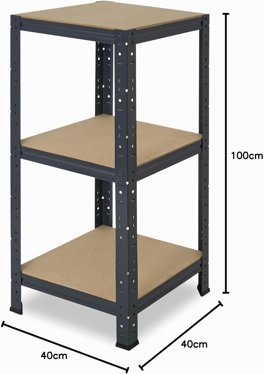 shelfplaza® 100x40x40cm Home Schwerlastregal anthrazit/Metallregal mit 3 Böden/Kellerregal Metall, G