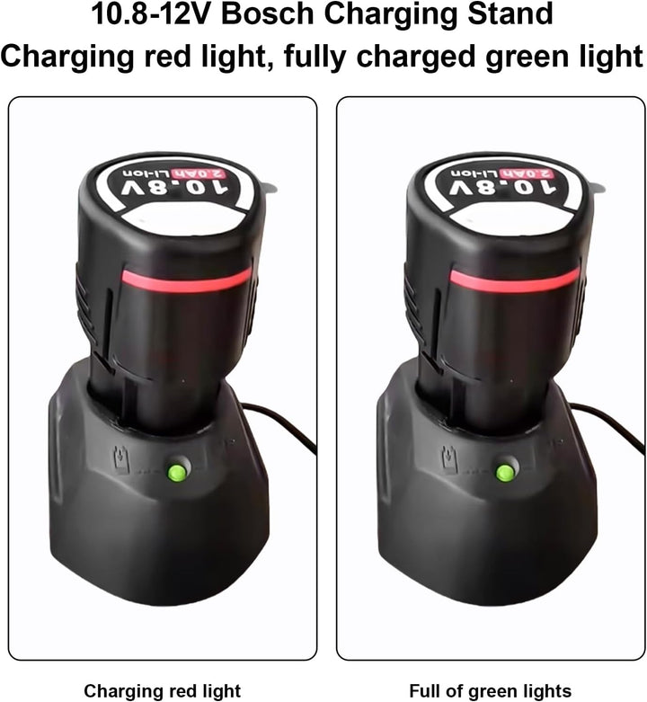 12V Li-ion Ladegerät für Bosch, Professional 10.8V-12V AL1115CV Akkus Schnellladegerät, Akkuschraube