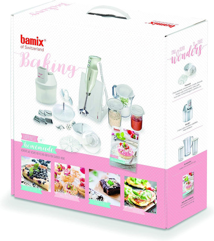 bamix BX BAKE Küchenmaschine-Backset, Glas, cremefarben