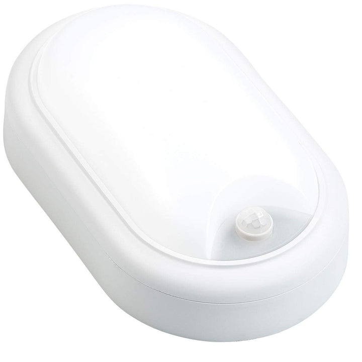 Luminea LED Kellerleuchte: LED-Feuchtraumleuchte, Bewegungssensor, 1.050 lm, 15 W, IP44, IK08 (Kelle