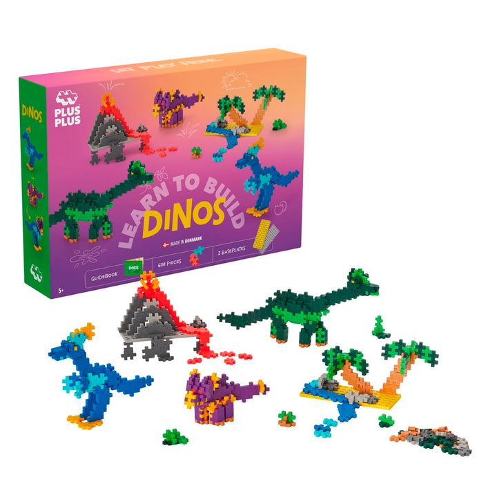 Plus-Plus 9603918 Geniales Konstruktionsspielzeug, Learn to Build, Dinosaurier, Kreativ-Bausteine, 6