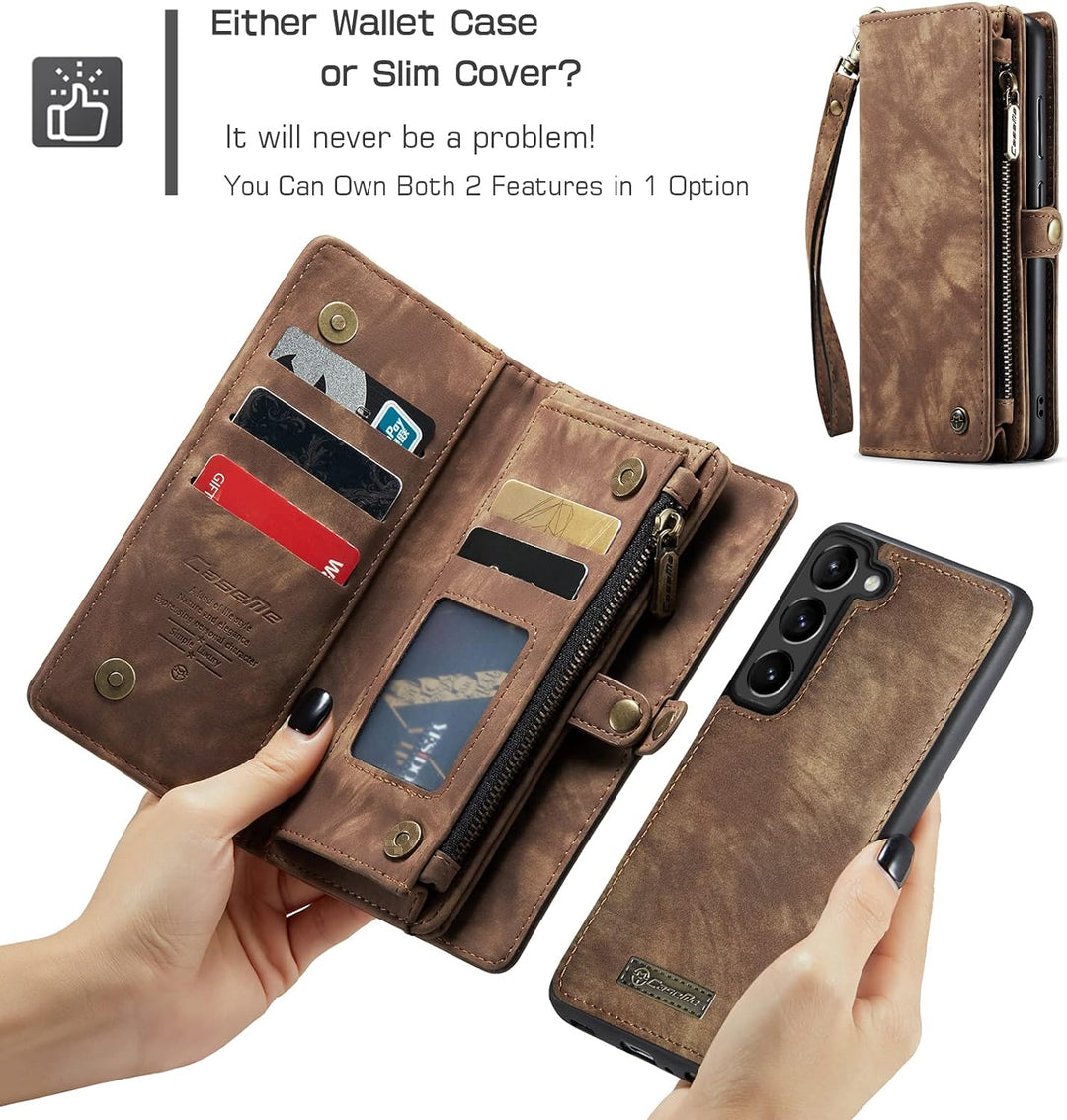 UFinetech Samsung S23 Hülle, Stossfest Kartenfach Magnetisch Abnehmbare Tasche Samsung Galaxy S23 5G