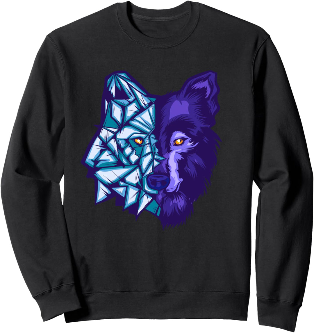 Awesome Wolf Geschenk geometrische Wölfe Sweatshirt