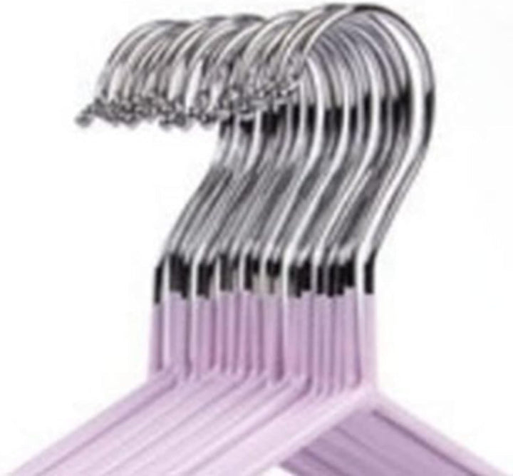 10 Stück Kleiderbügel Metall, Platzsparender Organizer Kleiderbügel für Kleiderschränke, Rillendesig