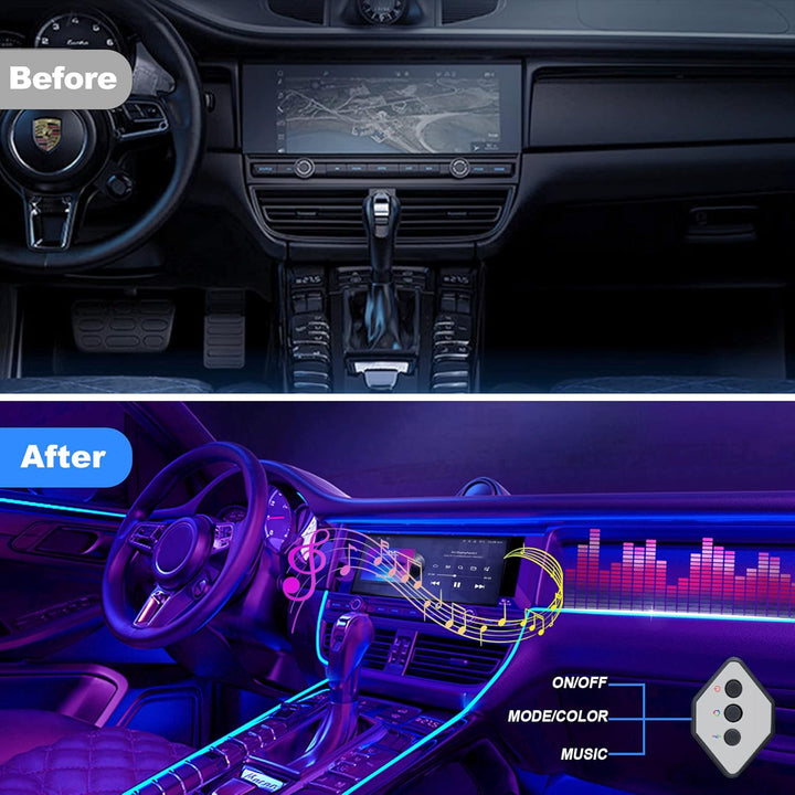 OMECO USB Ambientebeleuchtung Auto LED Innenbeleuchtung 4m 5050 RGB mit APP und Kontroller 5V LED St