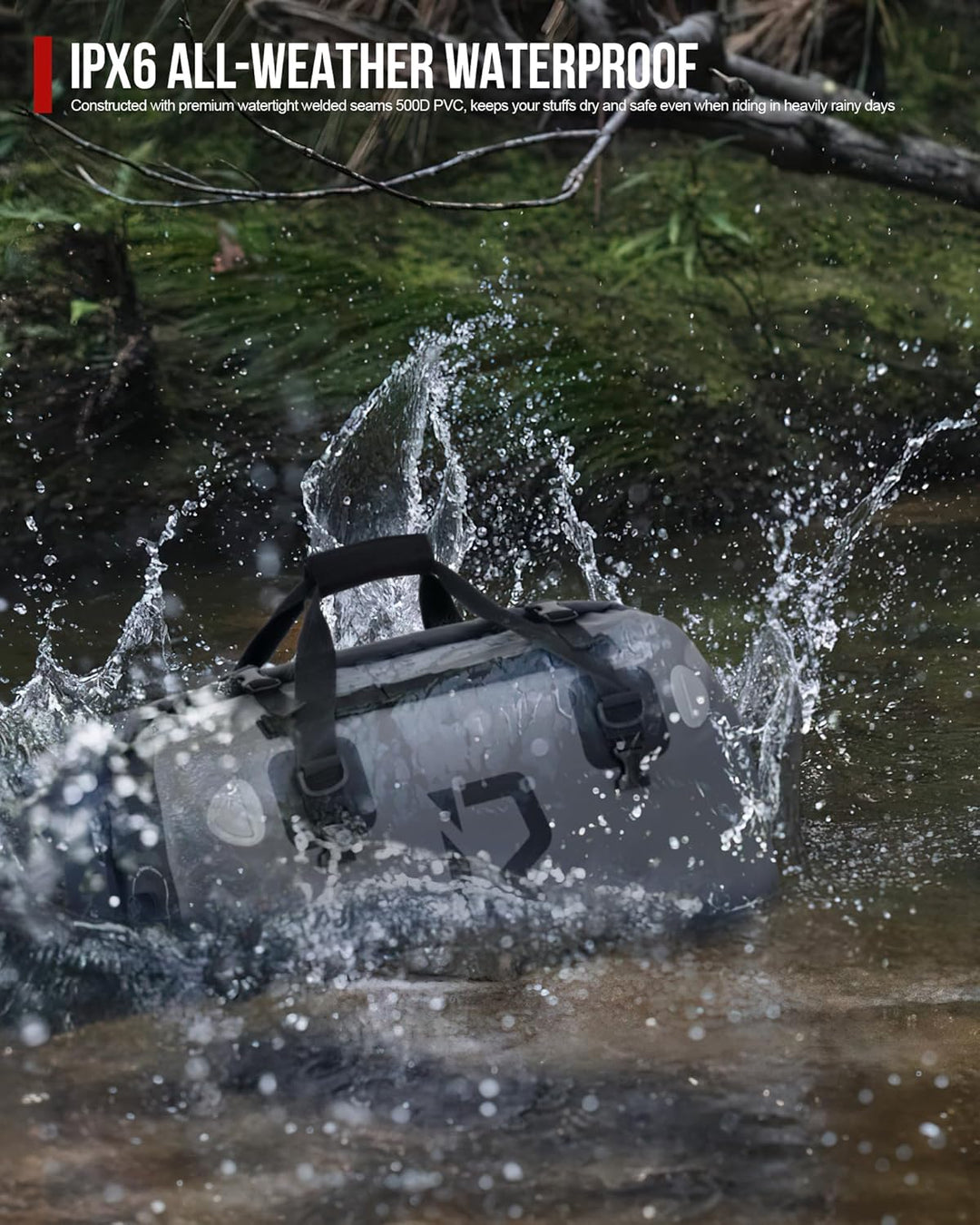 IRON JIA'S Motorradtasche Gepäckrolle wasserdichte Motorrad Hecktasche Satteltasche Reisetasche mit