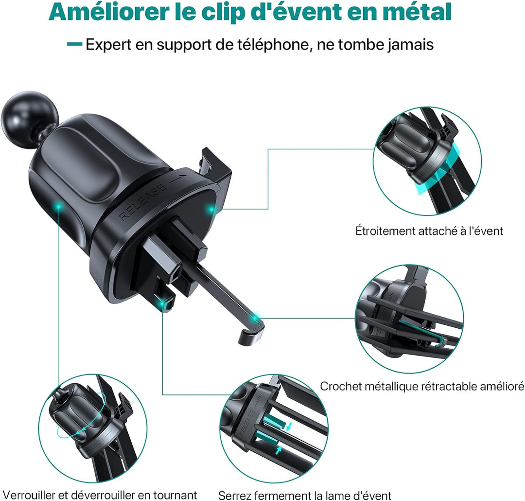 Handyhalterung ,Handyhalter mit 6 Starke Magnet 2 Metallplatte,Universale 360° Magnetischer KFZ Hand