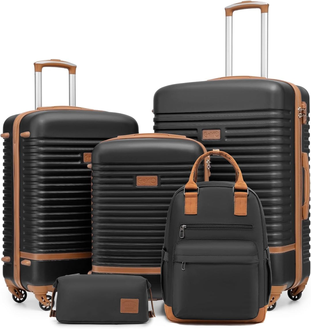 COOLIFE Koffer Trolley Koffer Reisekoffer von ABS Hartschalen Trolley 4 Rollen TSA-Schloss Der Koffe