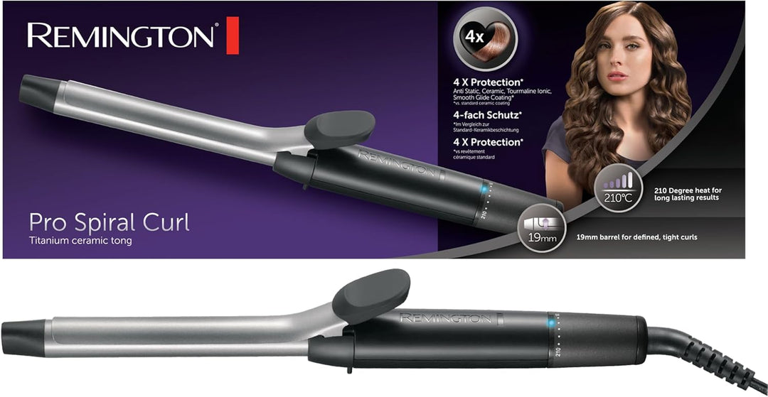 Remington Lockenstab kleine Locken [19mm] Pro Sprial Curl (4-facher Schutz, antistatische Keramik-Tu