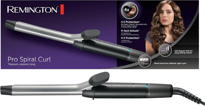 Remington Lockenstab kleine Locken [19mm] Pro Sprial Curl (4-facher Schutz, antistatische Keramik-Tu