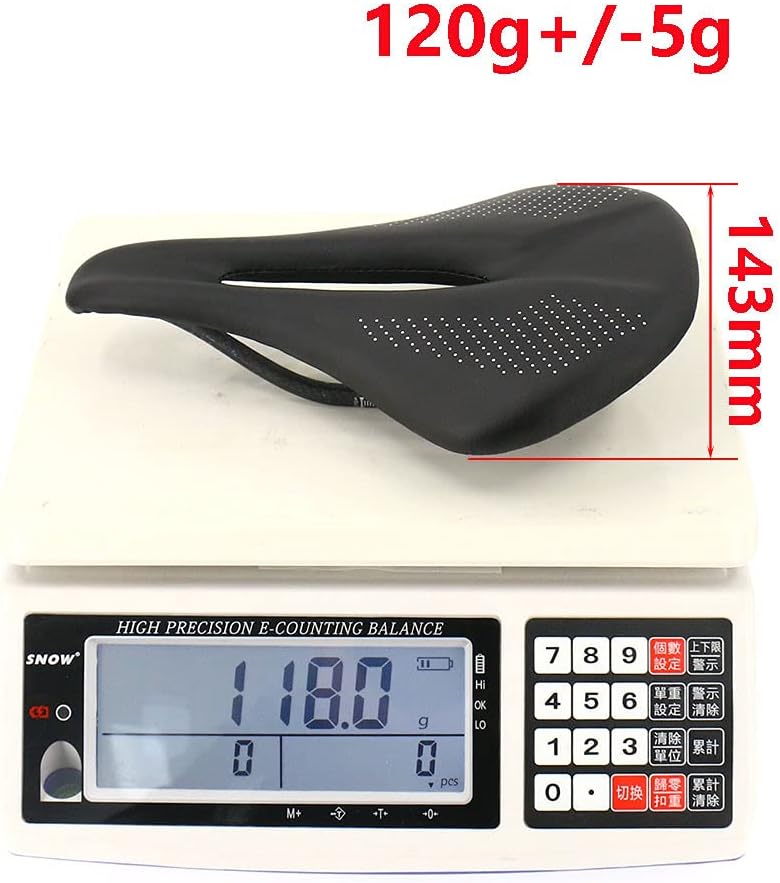 QIKU Fahrradsattel aus Carbonfaser, MTB-Sattel, Rennradsattel, hohles Design, super leicht, 110 g 24