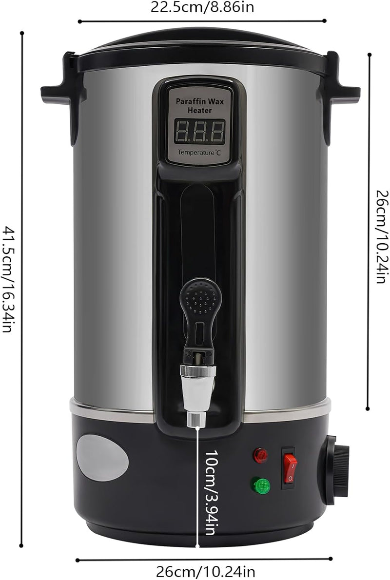 WEIGR Wachsschmelzer für Kerzen 12L Elektrisch Wachsschmelztopf aus Edelstahl 1100W mit LED-Digitala