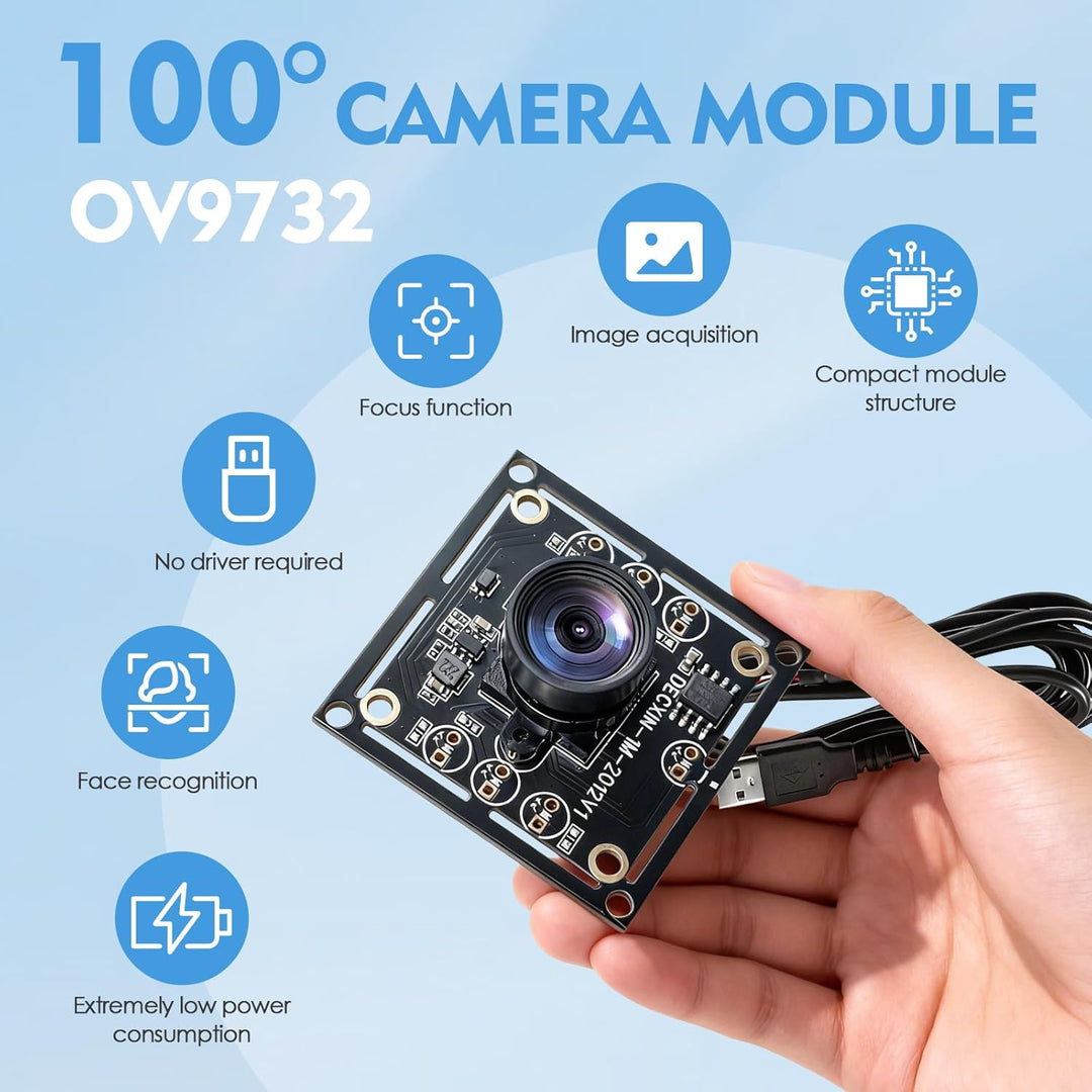 OV9732 Kameramodul mit 100° Weitwinkel, 1280x720p 30fps, USB, 3m Kabel, kompatibel mit Autodarts Kam